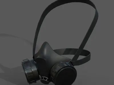 Gas mask helmet 3d model military combat fantasy cyborg  Low-poly 3D model