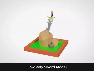 Low Poly Sword 3D Model Free low-poly 3D model