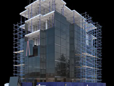 Lowpoly Modular Building 12 Low-poly 3D model