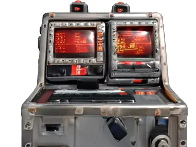 SciFi Industrial Control Panel Low-poly 3D model