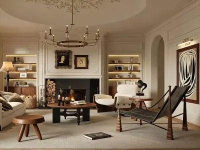 French Retro Style 3D model