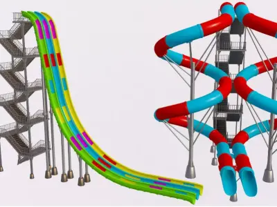 Water Slide Collection 3D model
