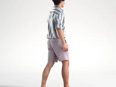Man Casual Summer Walking Street Low poly Chris 2280 3D model