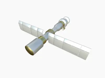 Satellite C02 Gold - SciFi Space Design Low-poly 3D model
