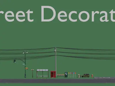 Realistic City Asset Pack Low-poly 3D model