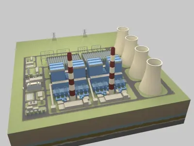 Thermal power station 3D model