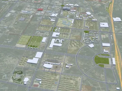 Qiqihar Heilongjiang China 65km Low-poly 3D model