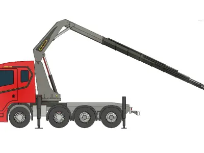 Revit Family Parameter Scania R650 Palfinger PK 135002 TEC 7 3D print model