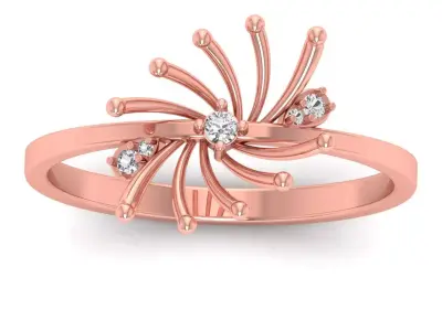 Solitaire Wedding Engagement Women Light Weight Flower Rings 3D print model order
