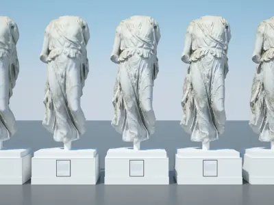 Apollo statue of ancient greek god 3D model