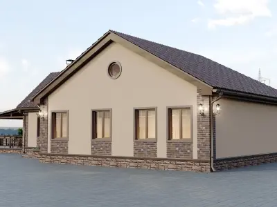 House with patio and porch 3D model