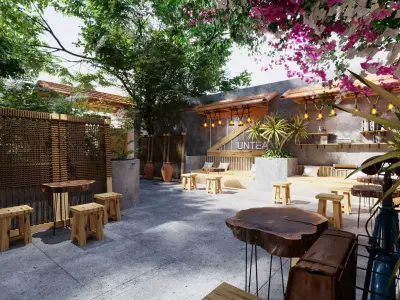 Retro style  artistic courtyard 3D model