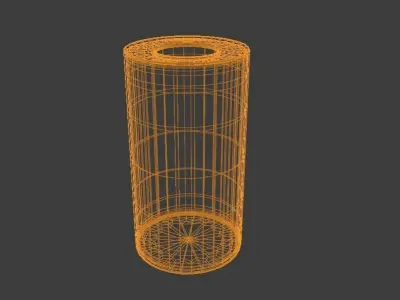Trash Can Low-poly 3D model 11