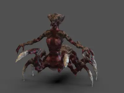 Spider Lady Monster Low-poly 3D model