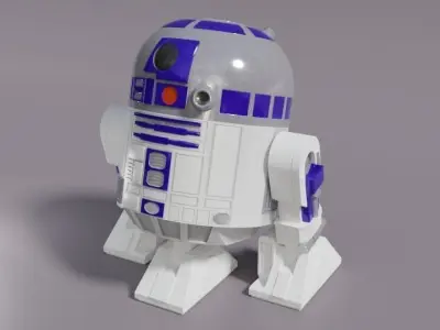 R2D2 Chibi Fan Art Star Wars 3D print model
