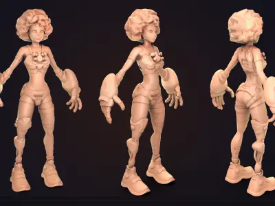 Sci-fi Girl - basemesh high-poly sculpt  3D model