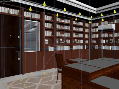 office scene and books - corona 3D print model