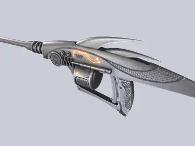 Alien blaster Low-poly 3D model