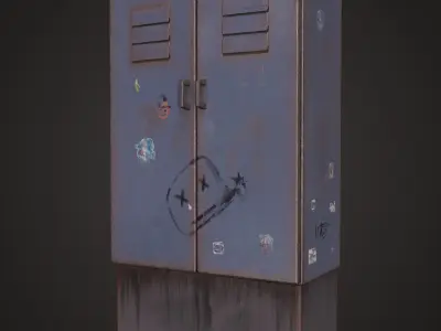 Rusty metal box 3D model