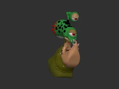 Alien Slug Lord Low-poly 3D model