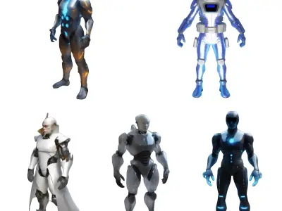 Sci-Fi Robot Warriors Collection 3D print model