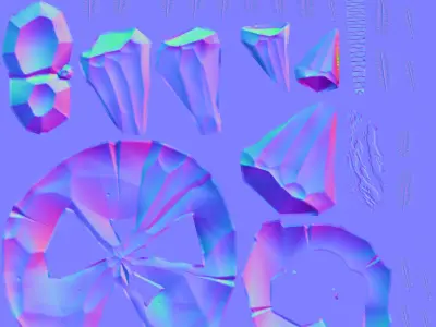 stylized Floating Islands Summer  Low-poly 3D model Low-poly 3D model