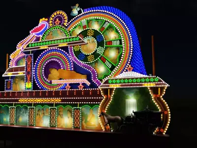 Animated Vesak Thoran 3D Model Buddhist Light Display 3D model