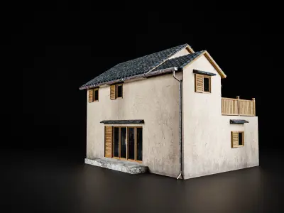 JAPANESE BUILDING 007 Low-poly 3D model