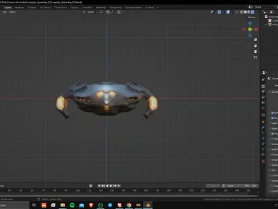 Low Poly Game Ready Spaceship 02 Low-poly 3D model