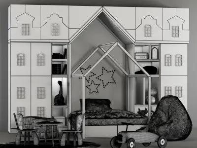 full-furniture-set-children 3D model