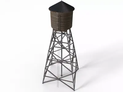 Old water tower Low-poly 3D model get