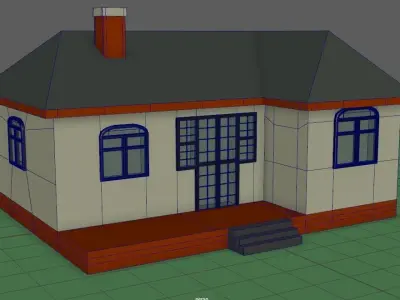 a small house Free low-poly 3D model