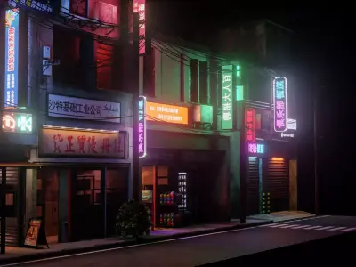 Japanese Street 3D model purchase