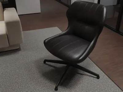 Office Scene - Low poly furnished  3D model