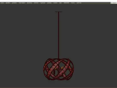 Platinum Crescent Polished Nickel 4 Light Pendant Light Low-poly 3D model