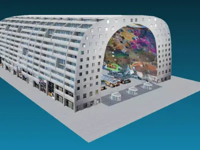 Rotterdam Market Hall lowpoly 3d model Low-poly 3D model