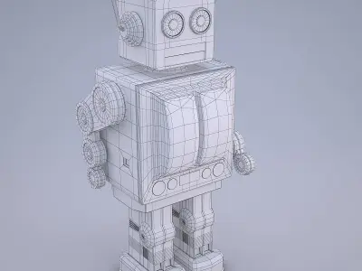 Mr D Cell Vintage Style Collectible Electron Star Strider Robot Low-poly 3D model