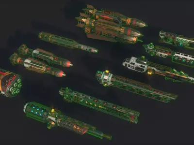 Spacecraft Weapon Pack Low-poly 3D model