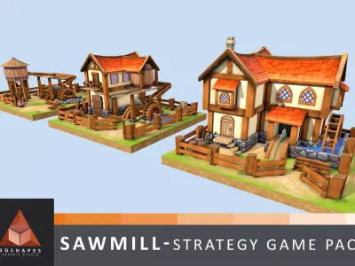 Sawmill - Strategy Game Pack Low-poly 3D model