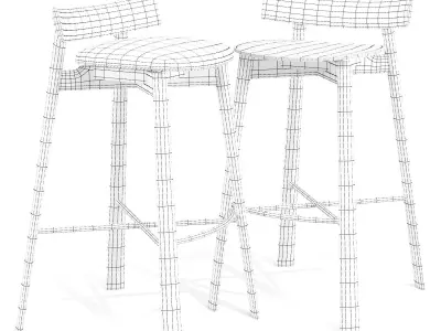 Cizeta Remo - Bar Stools Low-poly 3D model