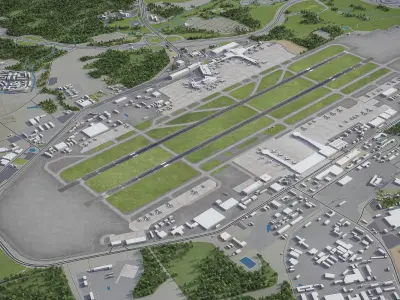 Sheremetyevo International Airport - SVO Low-poly 3D model