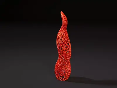 flame sculpture Voronoi 3D print model