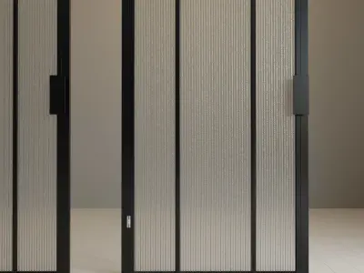 Glass partition door 96 Low-poly 3D model