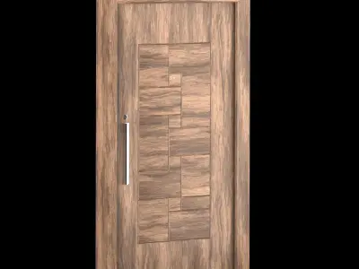 Interior-exterior Wooden Door 3D model 5