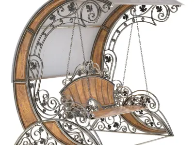 Stainless Steel Garden Swing 3D model