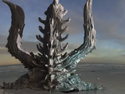 Dark Alien Dragon God Bone Massive 4 3D model