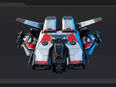 BOXER - Fighter Spaceship Low-poly 3D model