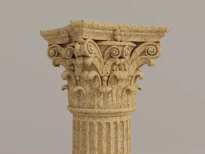  Ancient Roman Stone Pillars with Entablature   3D Model Low-poly 3D model