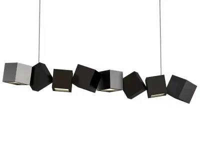 blockchain modern pendant light with cubes hanging from it 3D model