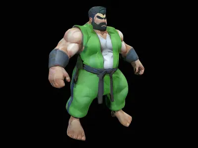 street fighter inspired character 3D model